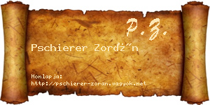 Pschierer Zorán névjegykártya